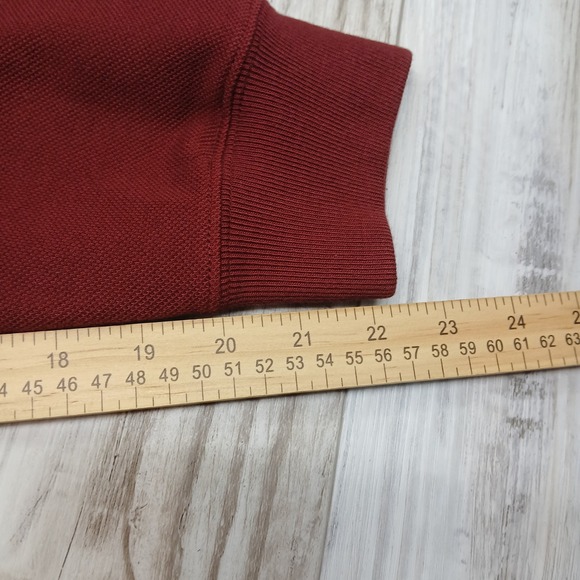 Polo Golf Ralph Lauren Mens XL V-Neck Sweatshirt Burgundy Maroon Crest Logo - Picture 9 of 9